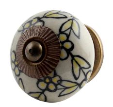 Yellow Tiny Ceramic Cabinet Knob